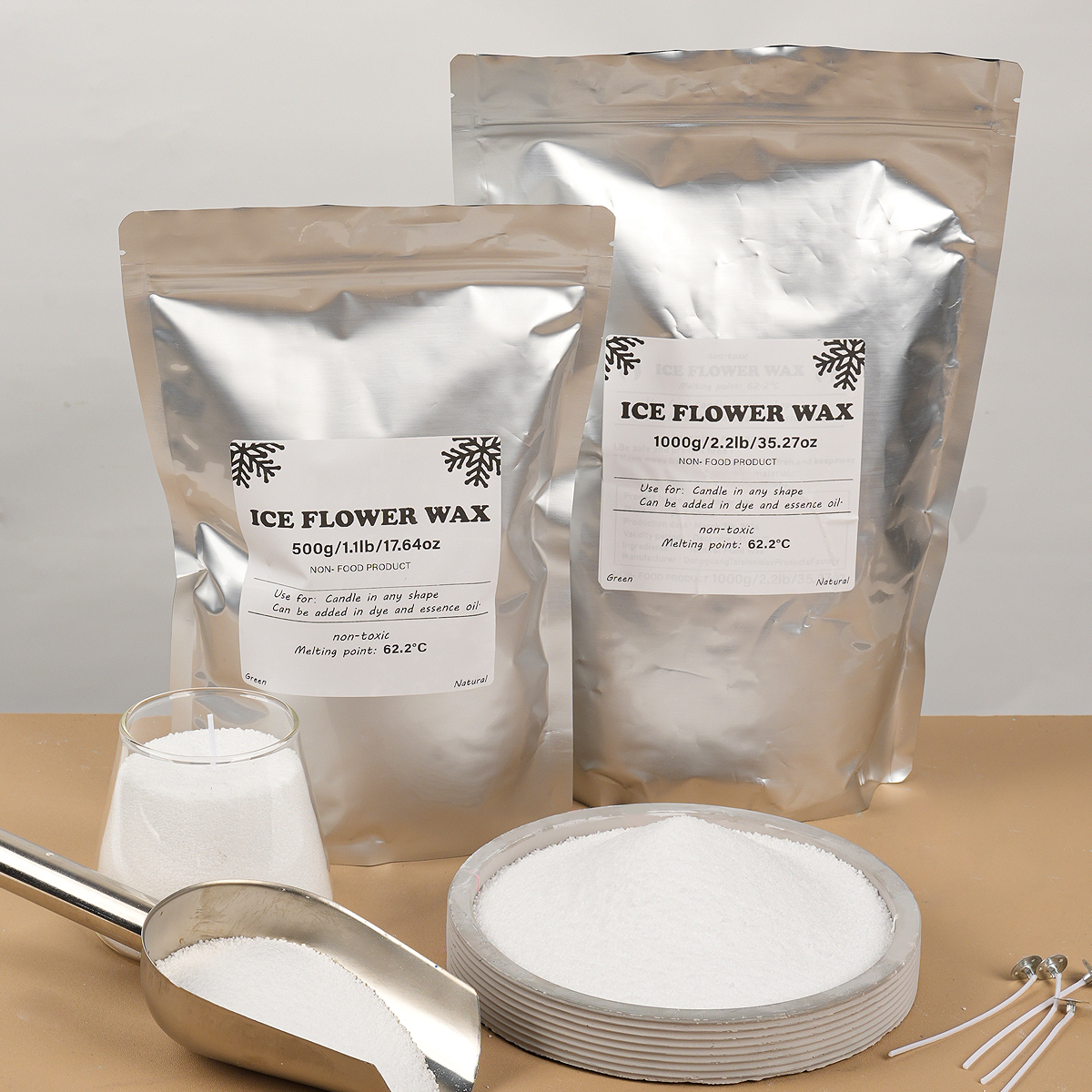 DIY Scented Candle Making Accessories, White Sand Wax, Ice Flower Wax, Snowflake Wax Pearls, Sand Painting Tools