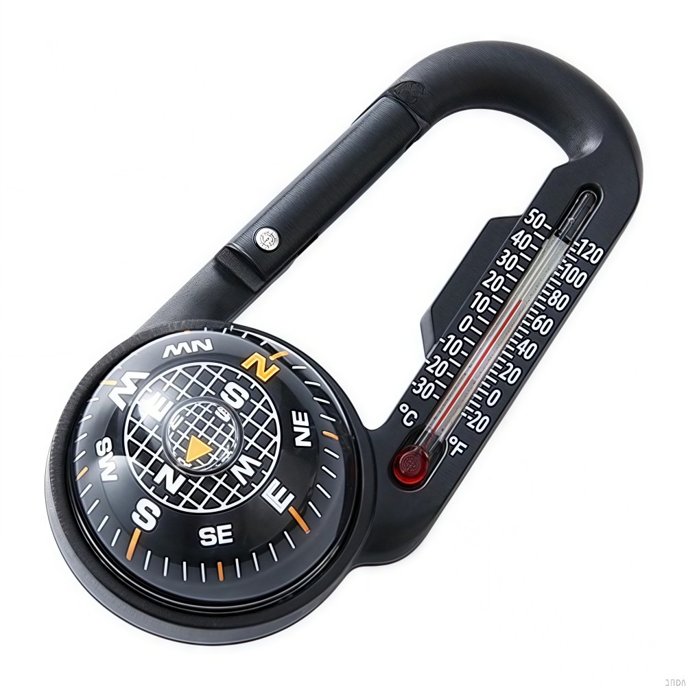 Multifunctional  Survival Carabiner Keychain with Compass and Thermometer