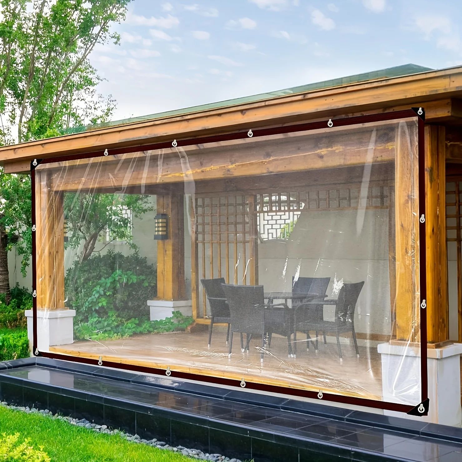 Clear Waterproof Tarp With Grommets