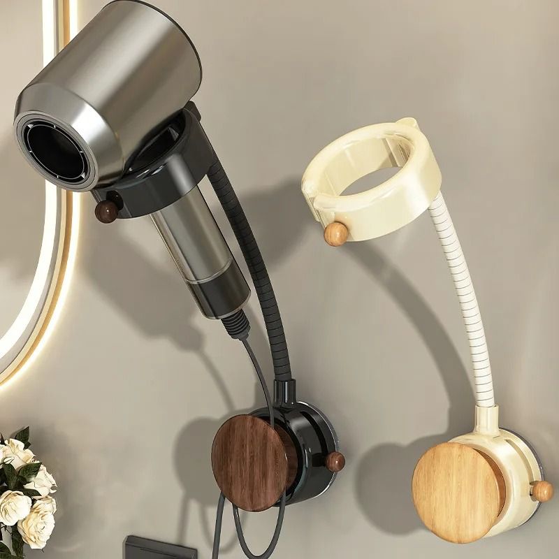 Rotatable Wall Mounted Hair Dryer Holder with Adjustable Arm