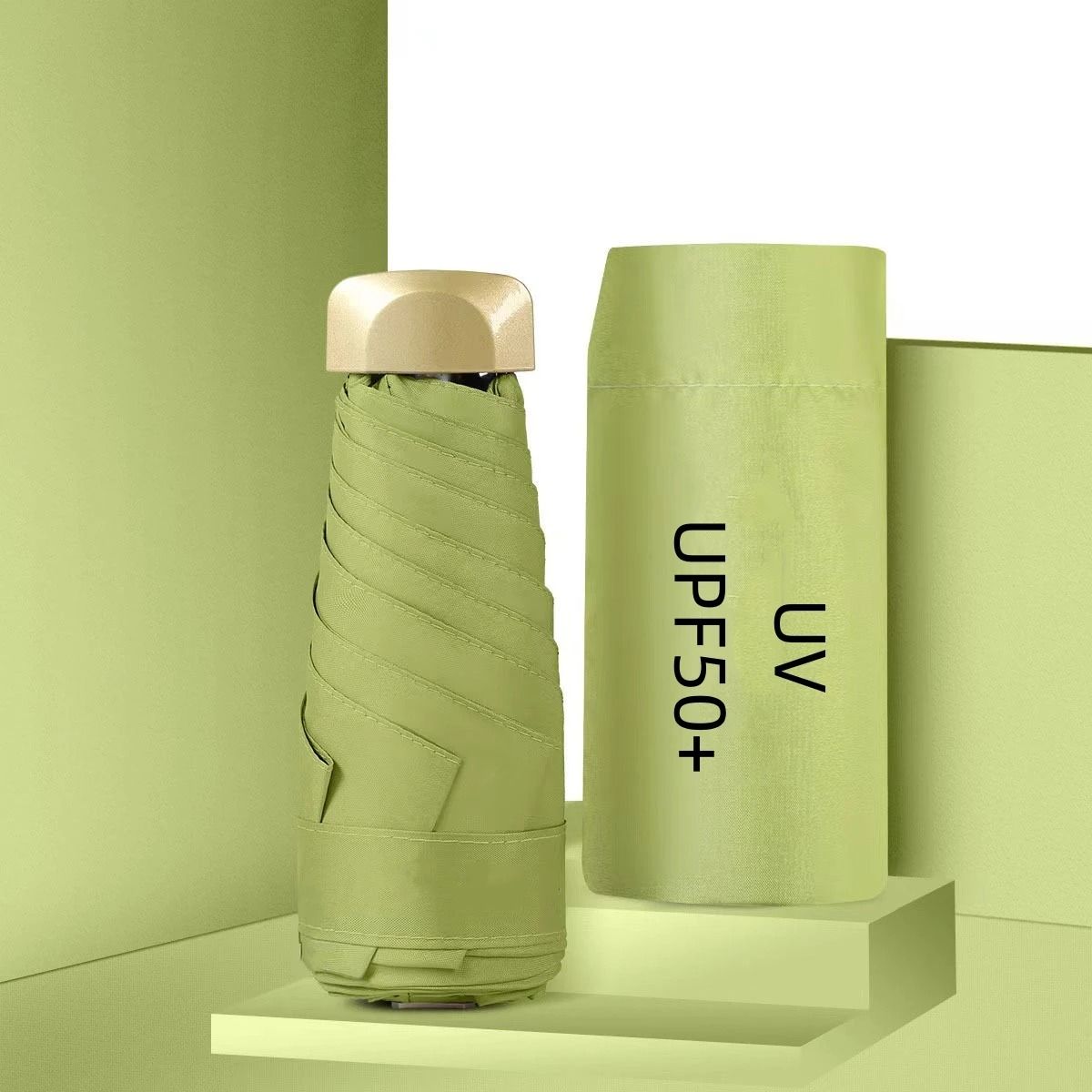 Mini Pocket Sun and Rain Capsule Umbrella with Vinyl UV Protection