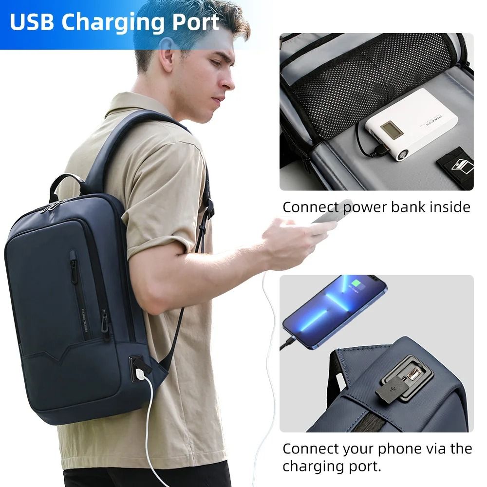 HK Slim Waterproof Laptop Backpack 15.6 Inch