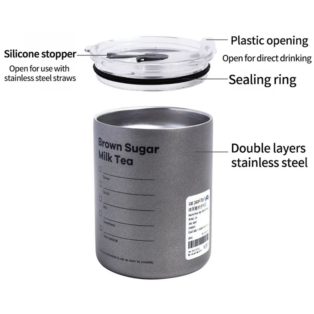 304 Stainless Steel Insulated Thermos Cup with Straw – Leakproof Vacuum Travel Coffee & Water Bottle
