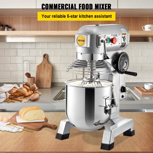 10Qt Commercial Mixer, 850W Heavy-Duty Stand Mixer with Stainless Steel Bowl, 3 Speeds & Dough Hook