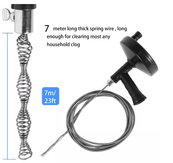Manual Drain Snake Auger Pipe Cleaning Tool with Non Slip Handle