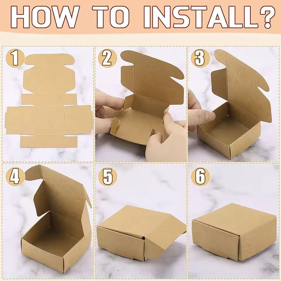Small Kraft Paper Jewelry Gift Boxes 10-Pack Mini Cardboard Wrapping Boxes