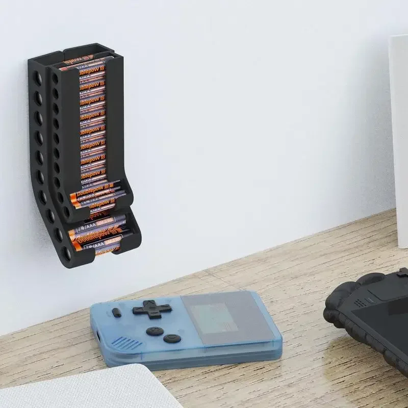 Wall Mount Battery Organizer Storage Holder Compact Battery Dispenser Case