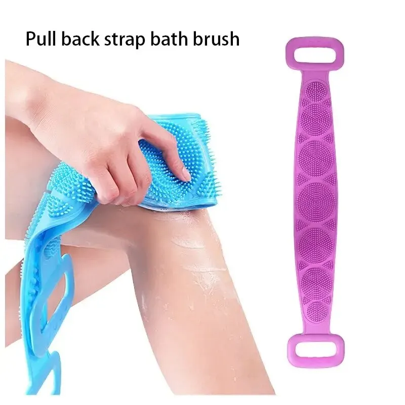 Extended Skin Clean Brushes, Body Sponge Silicone Back Brushes, Rubbing Back Peeling Massage Shower Belt