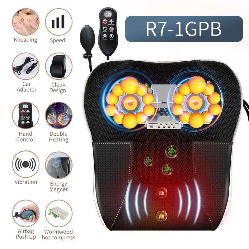 Neck and Shoulder Pain Relief Massager Pillow, Jinkairui Electric Shiatsu with Heat, Vibration, and Cervical Traction