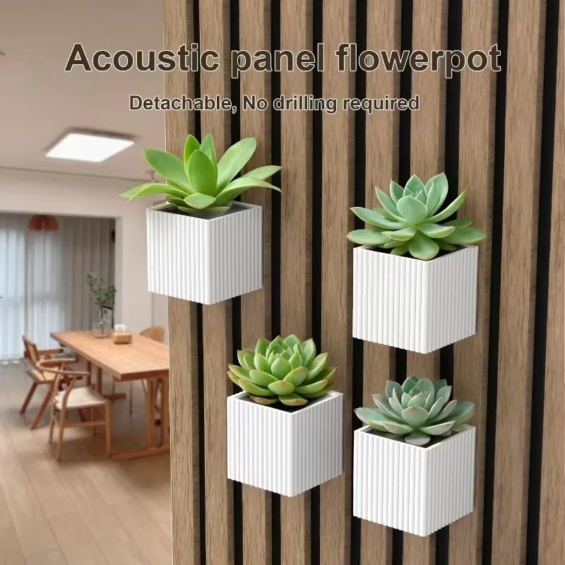 Square Acoustic Panel Shelf Soundproof Panel Rack Wall Plant Display
