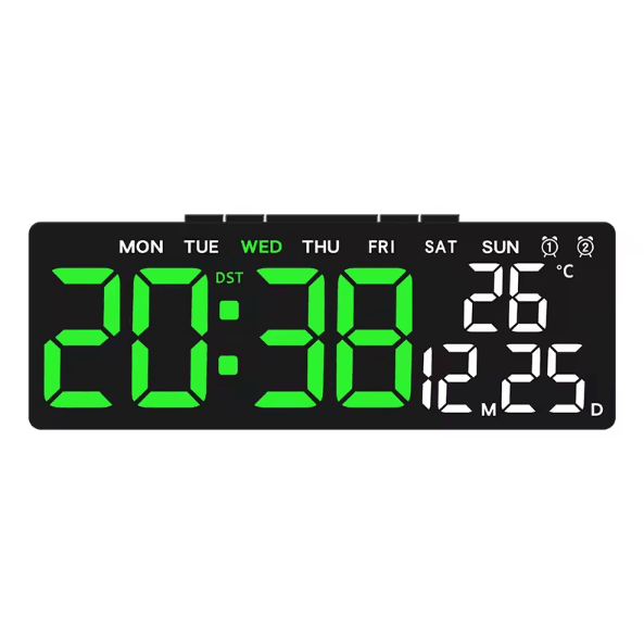 USB LED Digital Alarm Clock with Temperature & Dual Alarm – Modern Desk Clock with Auto Dimming & Snooze (12/24H Display