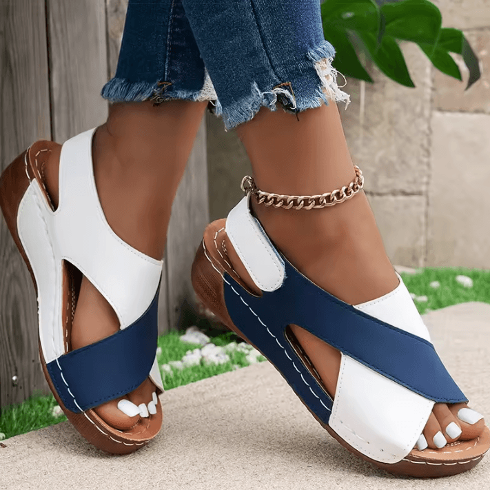 Womens Summer Sandals – Lightweight Wedge Heeled Peep Toe Footwear for Warm Weather