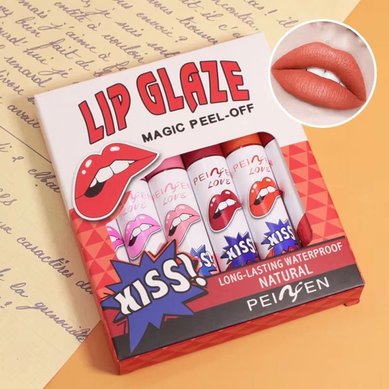 Peel Off Lip Stain Gloss Long Lasting Waterproof Liquid Lip Tint Non Stick Cup Lip Glaze