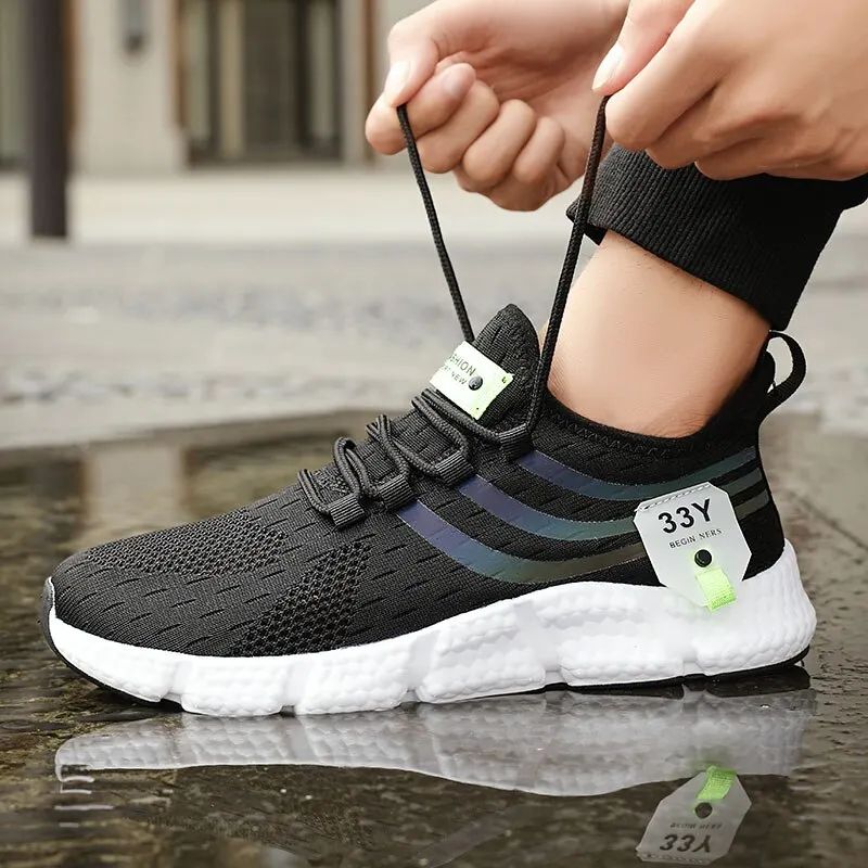 Mens Breathable Mesh Sneakers - Lightweight Walking & Running Shoes with Rubber Grip
