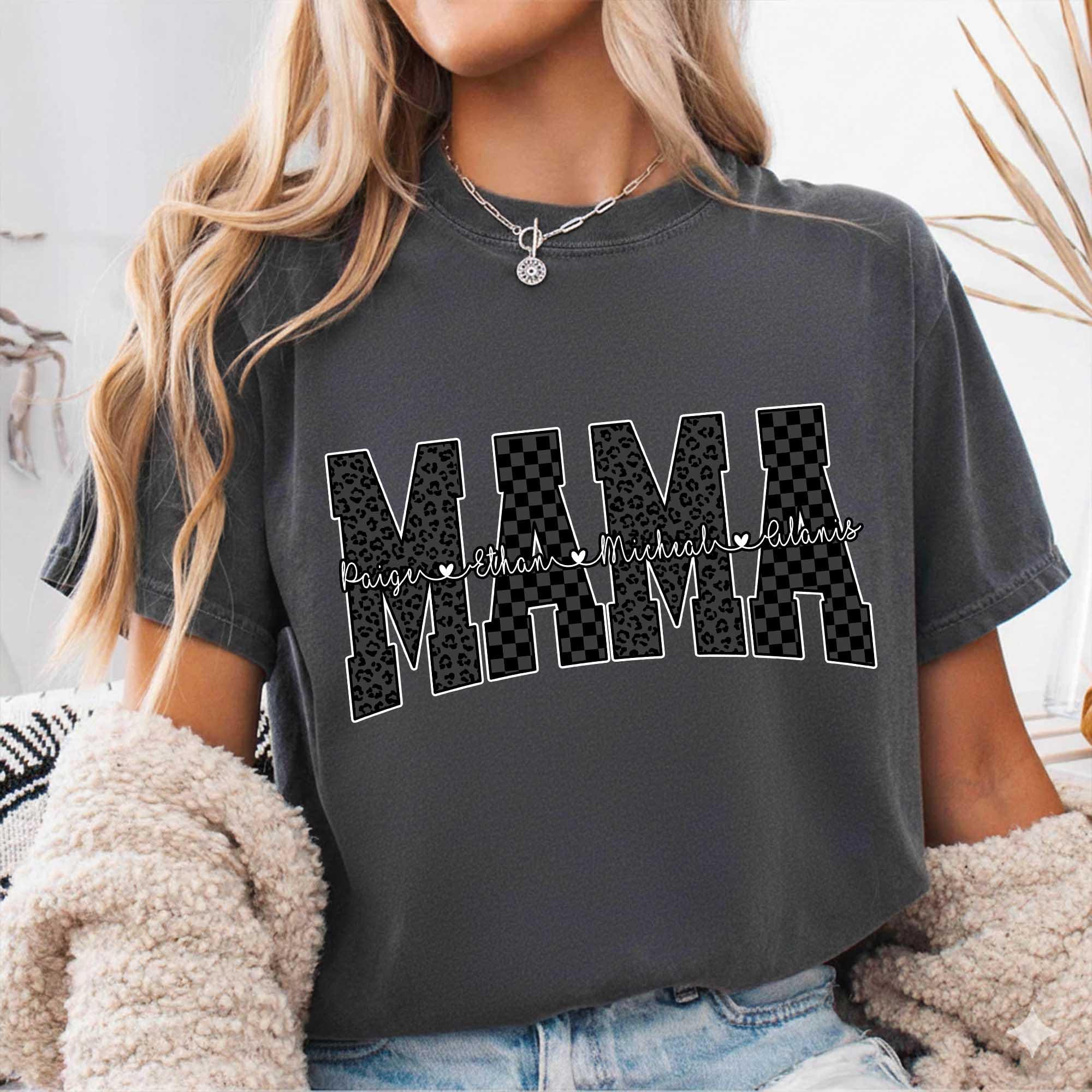 Mimi Shirt Personalized Grandma Names Graphic Tee Custom Mimi T-Shirt Cute Family Top
