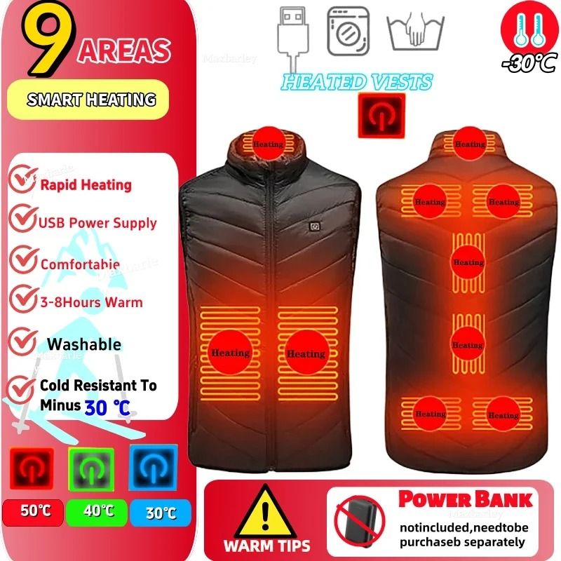 23 Zone USB Heated Jacket Winter Self Heating Coat for Men and Women