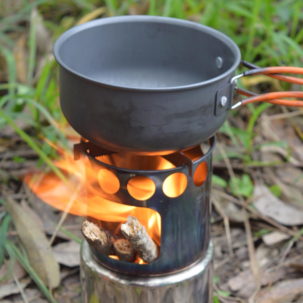 Camping Wood Burning Stove Stainless Steel Backpacking Stove for Outdoor Cooking