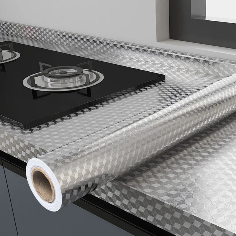 Aluminum Foil Kitchen Oil Proof Self Adhesive Sticker 40x300 cm
