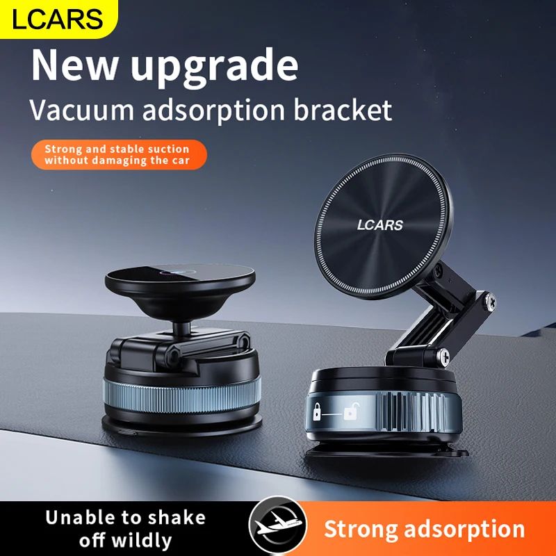 FlexGrip Magnetic Car Phone Holder – Foldable 360° Vacuum Suction Dashboard & Windshield Mount