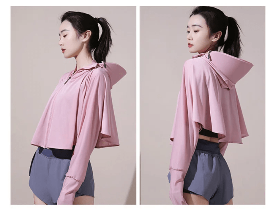 Ice Silk UV Protection Cape for Women Breathable Sun Protection Shawl Cloak
