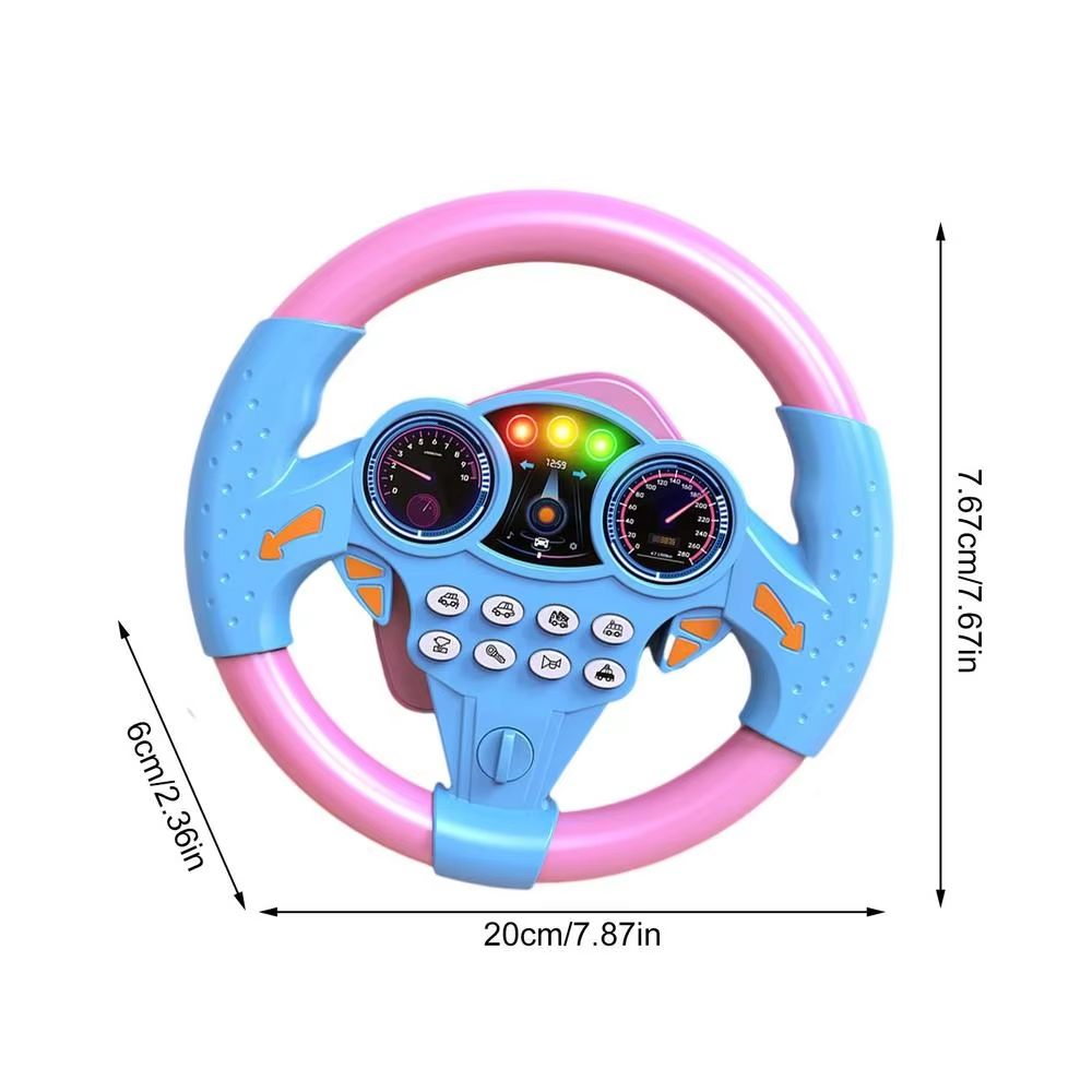 Infant Shining Simulation Steering Wheel Toy, Kids Early Education Stroller Toy with Sound Effects