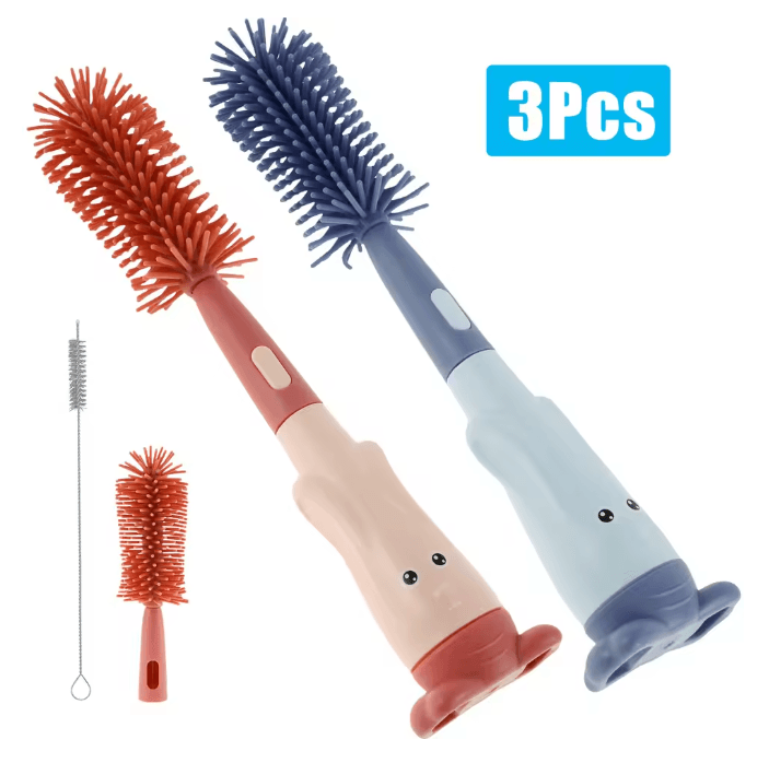 PureCare Baby Bottle Brush Set Silicone Pacifier Straw Cleaner Kit