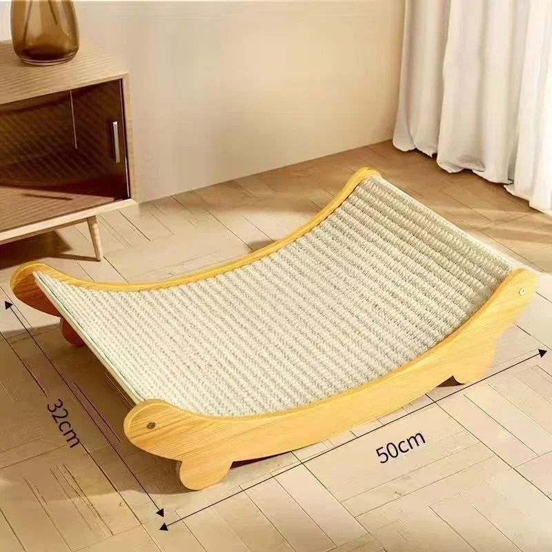Wooden Cat Scratching Bed Kit with Detachable Scratch Board Multifunction Toy