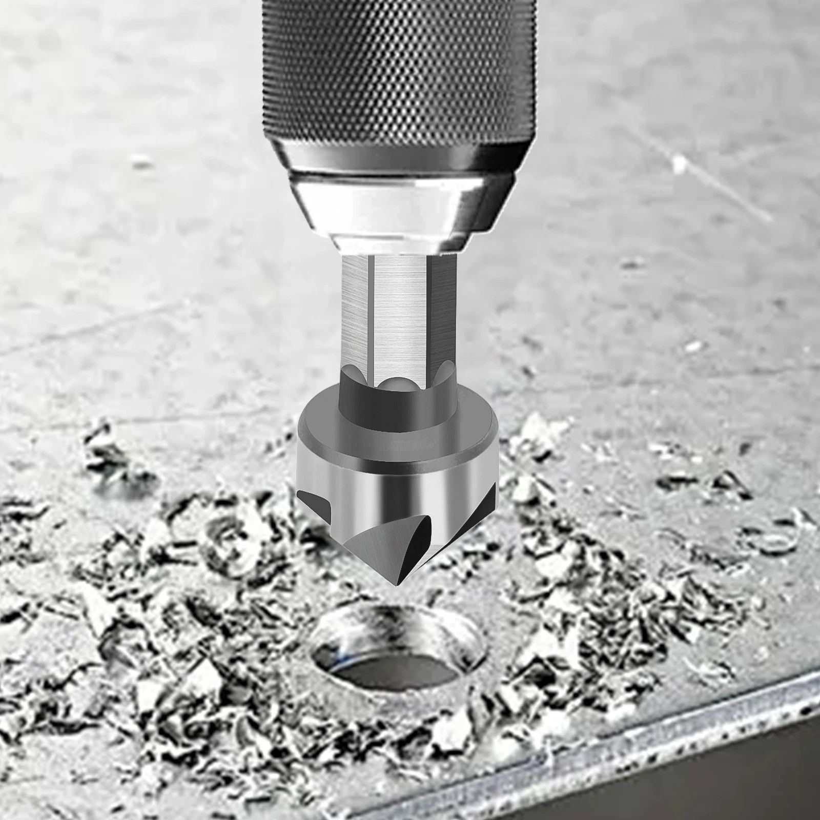 Countersink Drill Bit Set, Flute Chamfer Bits for Wood, Plastic, Metal