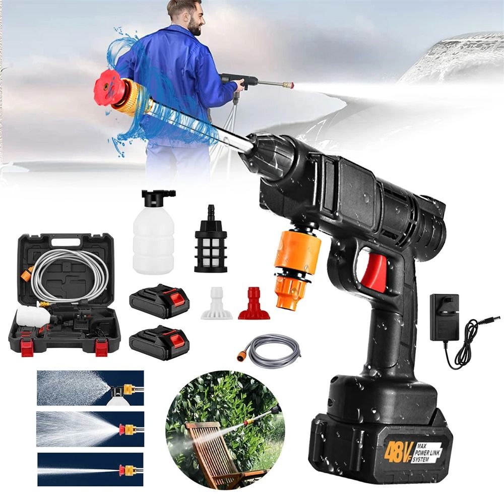 Portable High Voltage Lithium Battery Car Washer with 30bar Pressure and Rechargeable 48V Battery