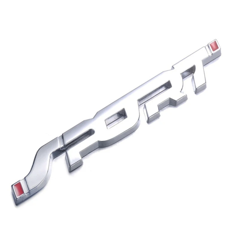 Chrome Car Emblem Sticker Racing Sport Letter Badge for Auto Trunk Styling