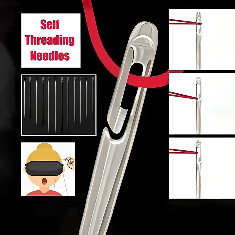 EasyThread Self-Threading Sewing Needles – Blind Stitch Needles Set (30 PCS)