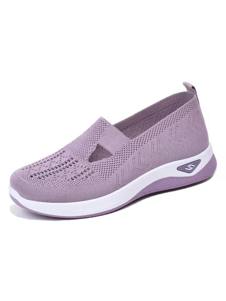 Womens Breathable Knit Sneakers Low Top Casual Shoes