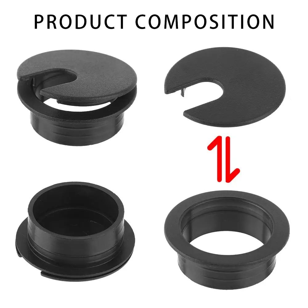Desk Cable Grommet Hole Cover 35/50mm, Wire Pass-Through Cap for Computer Table, Clean Cable Management Outlet Port