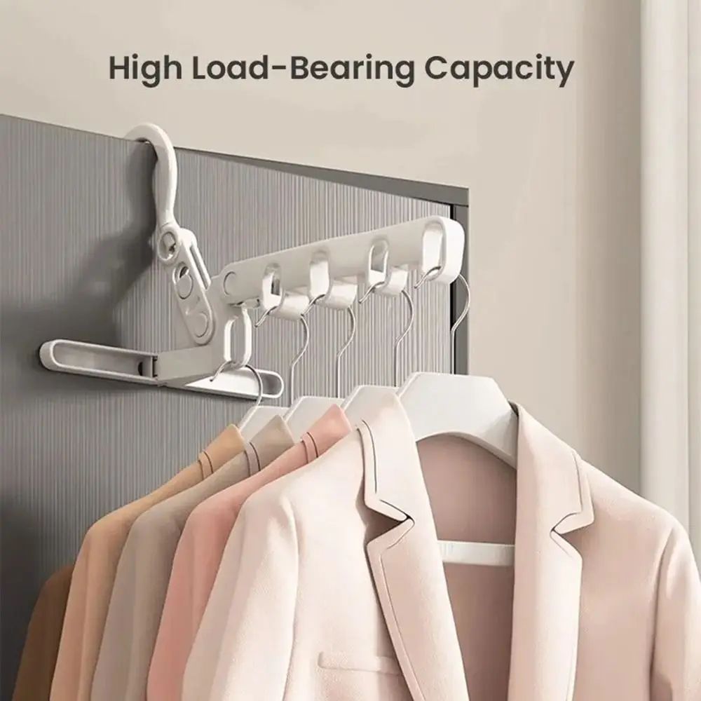 Foldable Travel Clothes Drying Rack with Adjustable Hooks