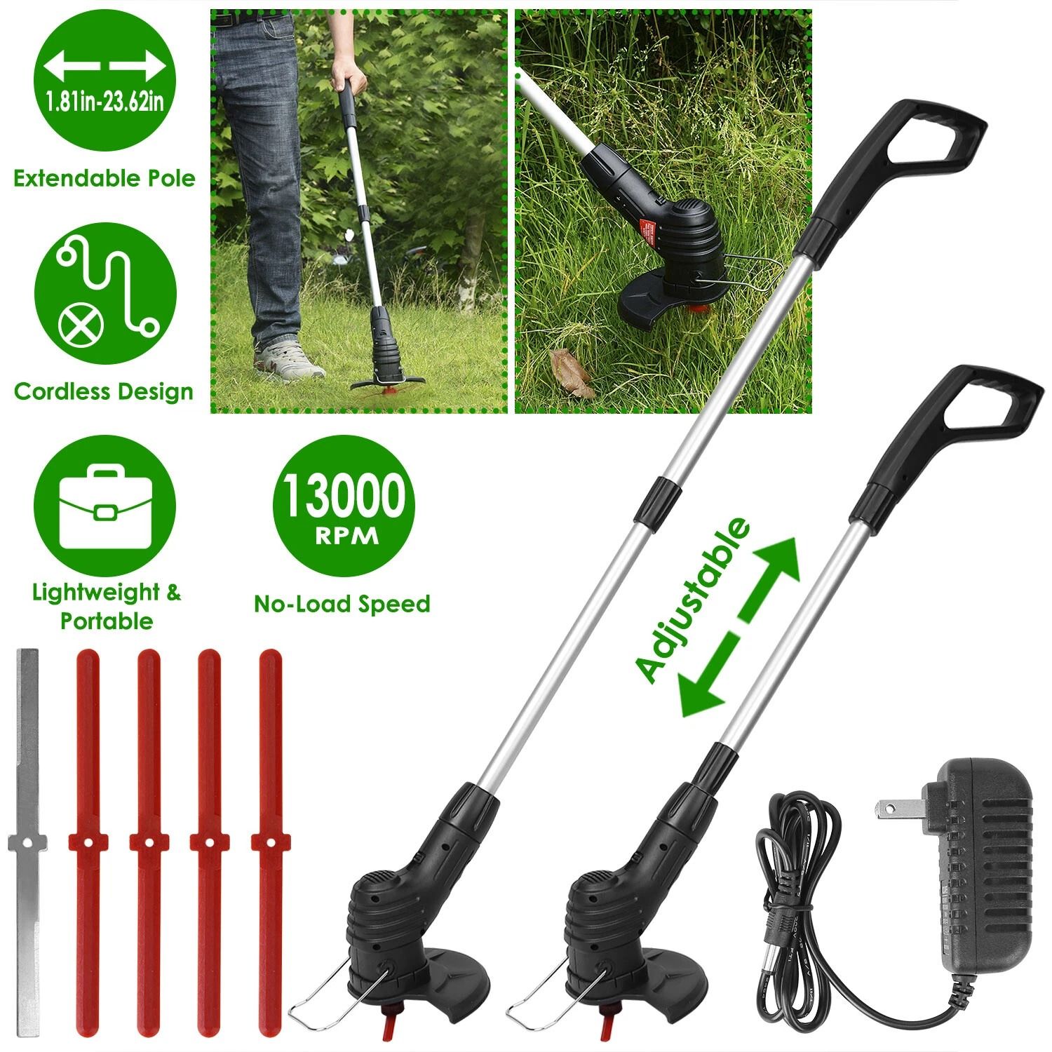 Electric Weed Grass Trimmer Mower Portable Lawn Edger for Garden Maintenance