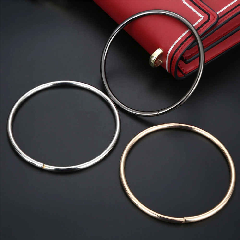 Metal Bag Handle for DIY Handbag Replacement Handmade Purse Ring D-Ring Buckle Hanging Hardware Bag Accessory for Sewing