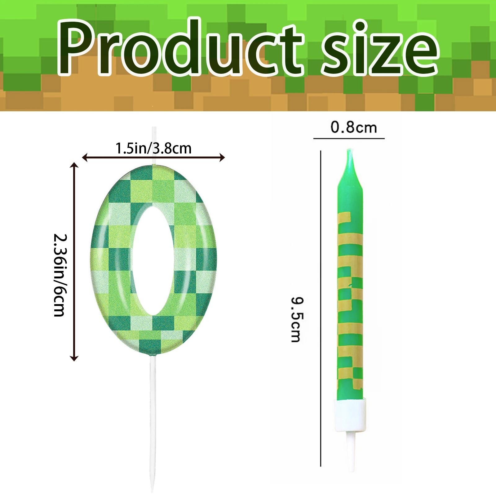 Pixelated Gamer Theme Birthday Candle Set