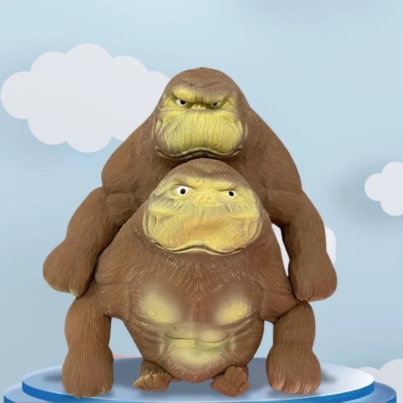 Funny Gorilla Figurine Stretchable Monkey Statue Squeeze Animal Desk Decor