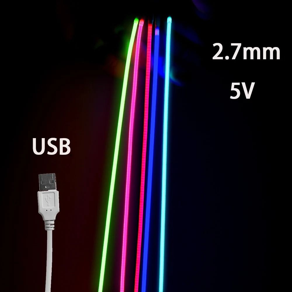 USB 5V COB LED Strip Light Ultra-Thin Multicolor Tape