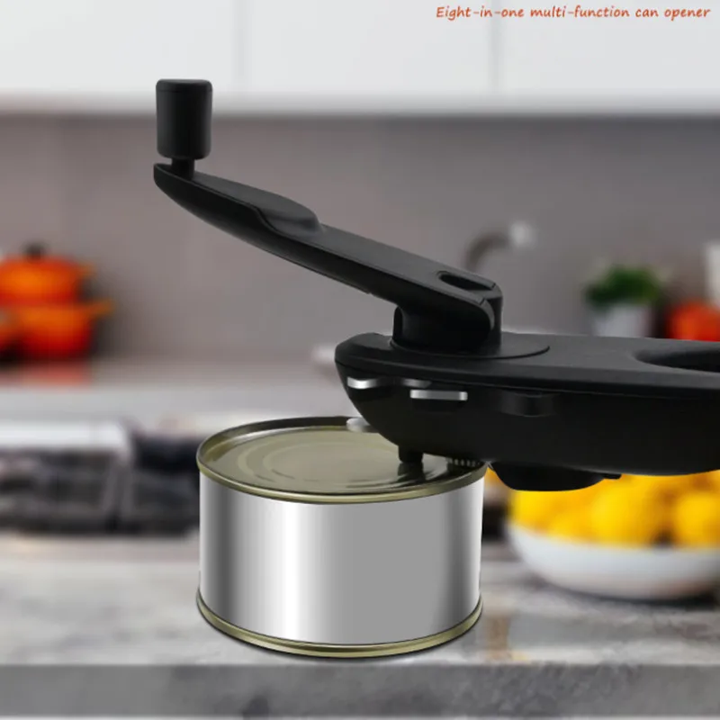 8 in 1 Can Opener Heavy Duty for Jars, Tins, Bottles, Multi Kitchen Tool, Jar Lid Remover, Tin and Can Opening Gadget