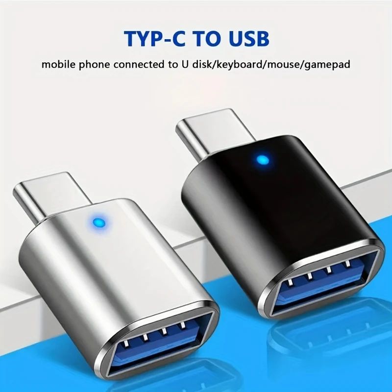LED USB 3.0 OTG Adapter Converter – USB-A/Micro USB to USB-C Female Connector for Samsung, Xiaomi, POCO Fast Data
