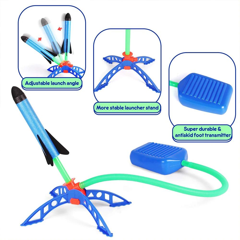 Kids Foam Rocket Launcher Toy with Air Pump and Launch Pad
