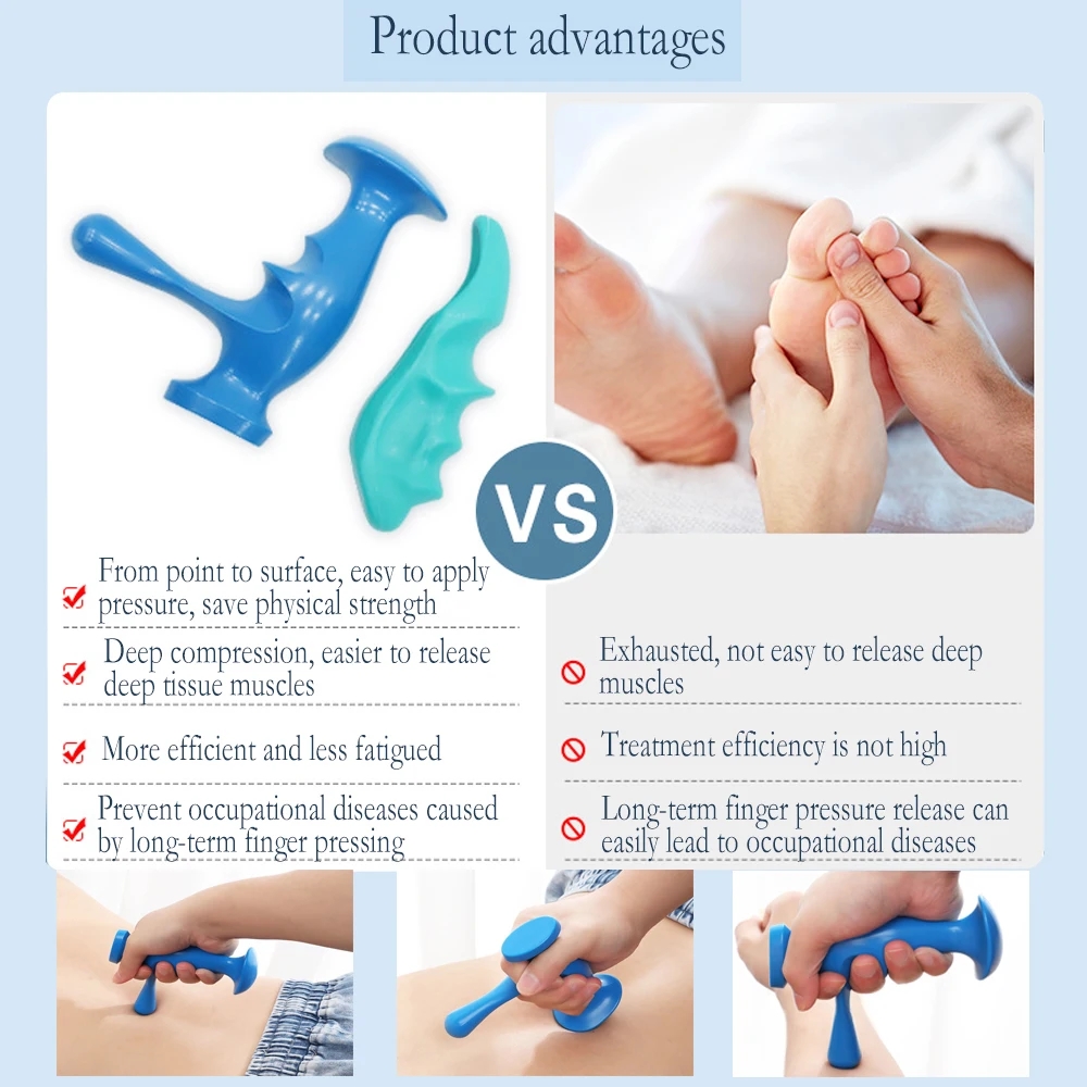Trigger Point Massager, Finger Pressure Massager, Deep Tissue Full Body Pain Relief, Manual Massage Tool for Foot Back