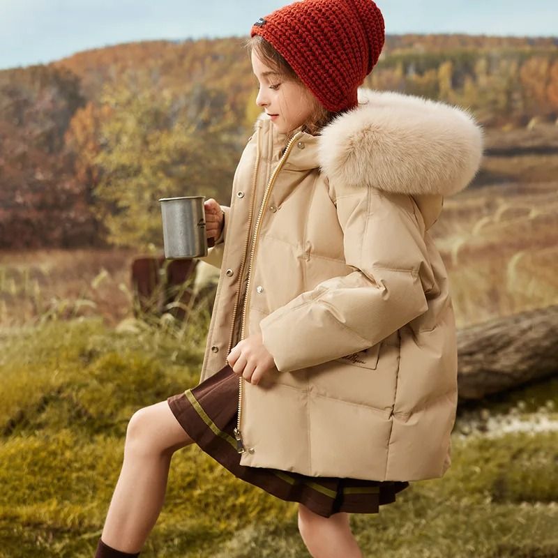 Girls Premium Waterproof Duck Down Winter Parka