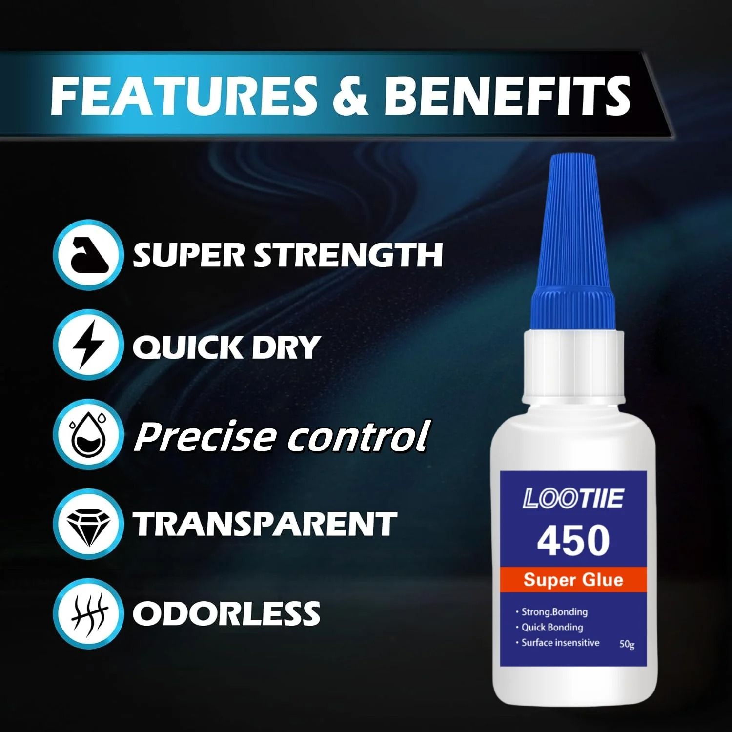 50g (1.76oz) Multi-Purpose Super Glue – Transparent Strong Adhesive