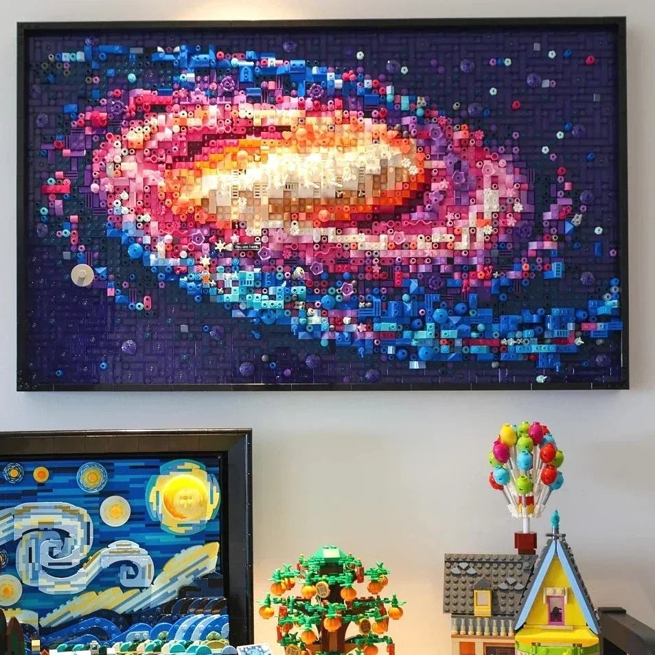 3D Milky Way Galaxy Art Mural | Building Block Set (31212 Compatible)