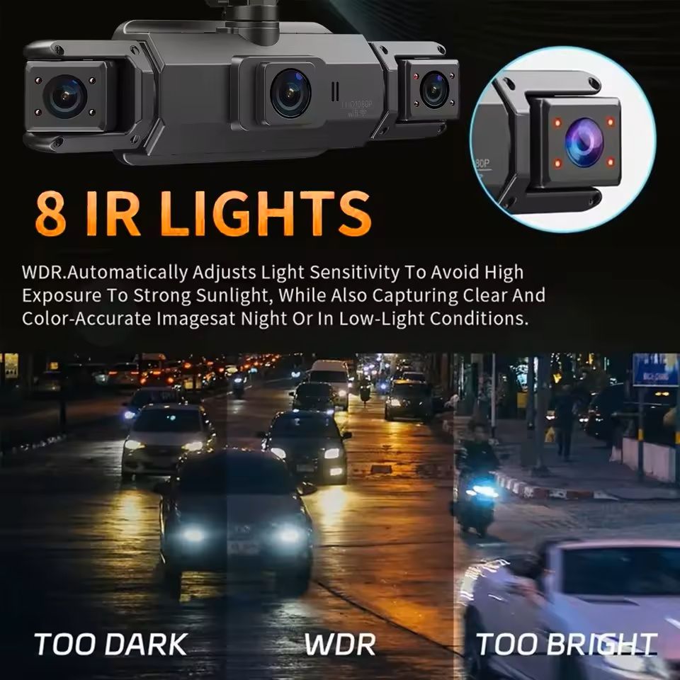 4CH GPS Dashcam Car Camera with WiFi and Night Vision