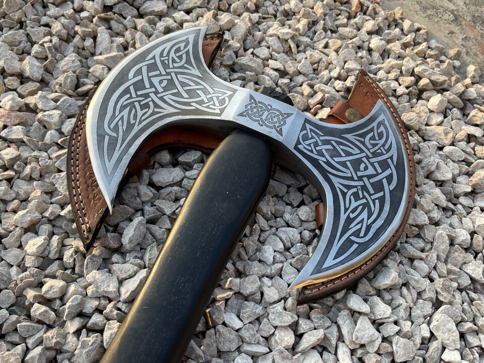 Custom Handmade Carbon Steel Blade Viking Axe, God Of War Axe Christmas Gift W/S