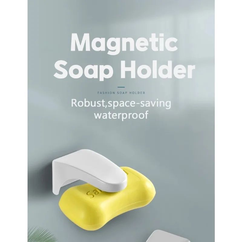 Magnetic Soap Holder Wall Mounted Punch Free Drain Soap Box