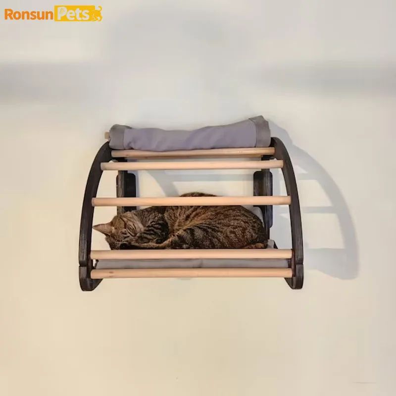 Wall Mounted Wooden Cat House Climbing Bed